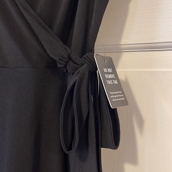 Express Black Mini Wrap Dress - Picture 3 of 4